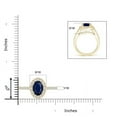 thumbnail image 4 of ANGARA Natural Oval 2 ct Blue Sapphire Halo Ring with Diamond Accents in 14K Yellow Gold for Women (Size-9x7mm) | September Birthstone, Anniversary, Jewelry Gift for Women | Natural Sapphire Ring, 4 of 9