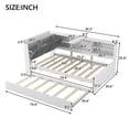 thumbnail image 4 of White Twin Full Size Daybed with Trundle Storage & Rotatable Board - Solid Pine Wood Bed Frame, 4 of 7