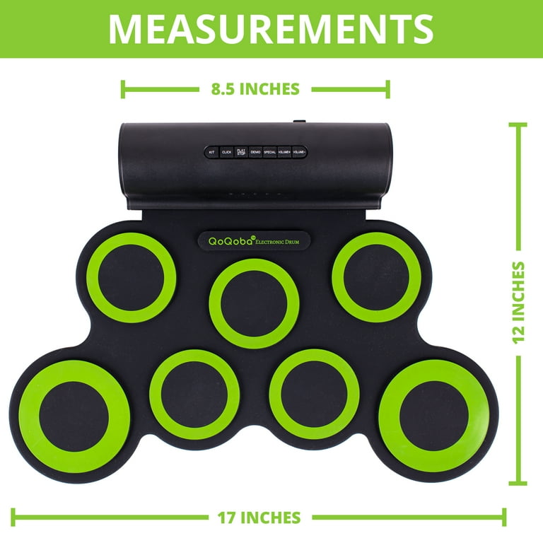 QoQoba Electronic Drum Set for Kids Adult Beginner Pro MIDI Musical Instrument Drum Practice Pad Kit Incl. Foldable Headphone Drum Sticks Great