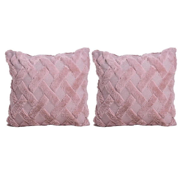 Paquete de 2 fundas de cojín cuadradas, fundas de cojín decorativas, funda de almohada para el hogar Rosado
