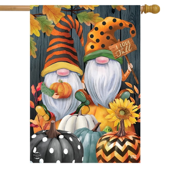 Briarwood Lane Fall Gnomes Humor House Flag