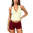 thumbnail image 2 of Endives Women's Halter Tanks Top Sleeveless Cut Out Crop Top Summer Slim Fit Backless Trendy Going Out Top Stretchy Clubwear Tank Tops for Women L, 2 of 5