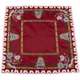 thumbnail image 2 of Santa Claus and Christmas Trees on Red Round Table Topper (34" Round/ 33" Square), 2 of 5