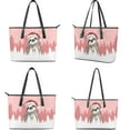 thumbnail image 3 of ZUXONGSY Christmas Sloth Print Purse and Handbags Set for Women Leather Top Handle Shoulder Bag with Matching Wallet Satchel Purse Set Hobo Bag Clutch Slim Wallet for Shopping, 3 of 4