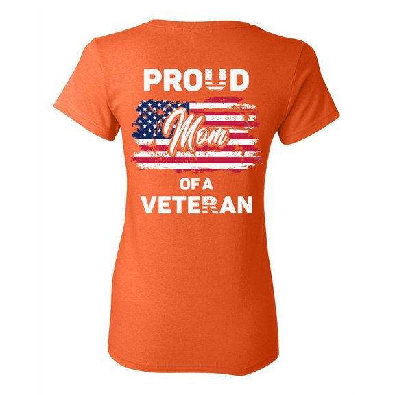 Awkward Styles Proud Mom of a Veteran Shirt USA Gifts for Mom Retro American Flag Mom Tshirt Proud Mom Patriotic Mom Veteran Shirts 4th of July Gifts Vintage USA T shirt for Mom Print on the Back Only