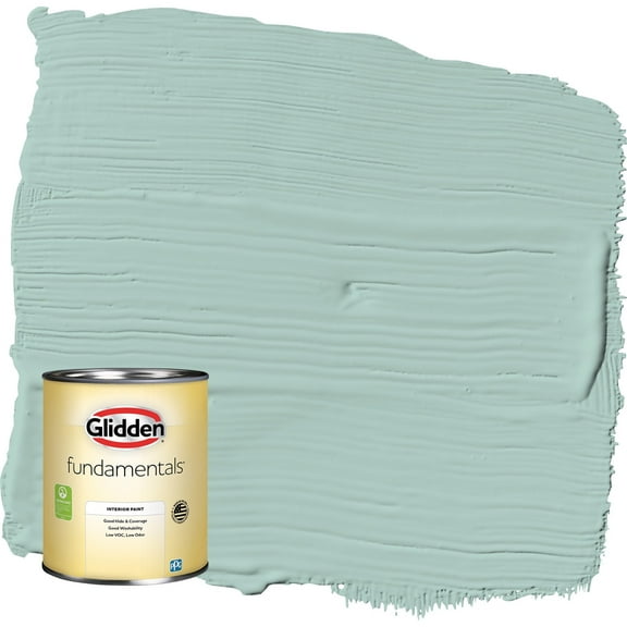 Glidden Fundamentals Copenhagen / Green Flat Interior Paint, 1 Quart
