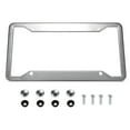 thumbnail image 1 of Unique Bargains License Plate Frame Metal Stainless Steel Front Rear Car Tag Cover Frames with Screws Bolts Silver Tone 1Set, 1 of 6