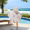 thumbnail image 3 of Yayeee Kids Hooded Towels Toddler Soft Absorbent Beach Bathing Wrap 50" x 23.5", Purple Watercolor Seashells, 3 of 5