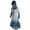 Blue, variant on Fesfesfes Women Loose Tops Sweater Large Size Coat Retro Dress Hooded Elasticity