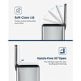 thumbnail image 3 of 12 Gallon Kitchen Trash Can, Stainless Steel Garbage Can with Quiet Soft-Close Lid, Foot Pedal Soft Close for Office Home Kitchen Garbage Can Trash Bin (45L), 3 of 8