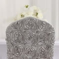 thumbnail image 3 of Efavormart 10 PCS Satin Rosette Silver Stretch Banquet Spandex Chair Cover Dinning Event Slipcover For Wedding Banquet Catering, 3 of 11