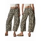 thumbnail image 3 of Pantalones Vaqueros para Mujer, Informales, de Tiro Medio, con Estampado de Leopardo, Pierna , Holgados, Cortos, Hasta el Tobillo Negro S, 3 of 7