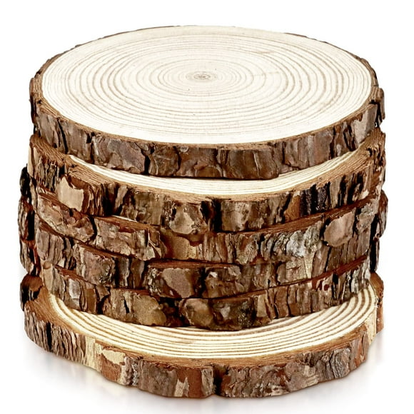 Wood Slices FSWCCK Nature, redondo, inacabado, 18-20 cm, paquete de 6