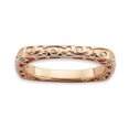 thumbnail image 1 of Sterling Silver Stackable Expressions Polished Pink-plate Square Ring Size 6, 1 of 3