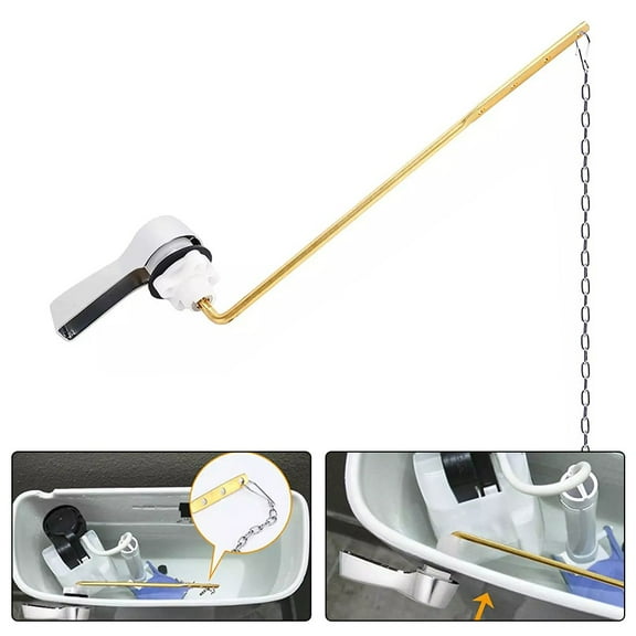 Toilet Flush Handle Repair Replacement Kit Zinc Alloy Tank Trip Lever with Chain