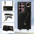 thumbnail image 5 of Crossbody Case for Samsung Galaxy S22 Ultra 5G, Adjustable Shoulder Strap 47" / 1.2m, Finger Ring Holder with 6 Card Slots, 5 of 16