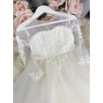 thumbnail image 5 of Lace Embroidery Sheer Long Sleeves Kids Trailing Gowns, 5 of 6