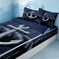 thumbnail image 2 of Erosebridal Nautical Anchor Zipper Twin Comforter Sets with Fitted Sheet and 2 Pillowcases, Marine Zipper Bedding Set, Navy Reversible, 2 of 7
