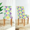 thumbnail image 5 of Mardi Gras Dining Chair Covers Set of 4 Stretch Washable Removable 1colorful Fleur De Lis Chair Slipcovers Protector Cover for Dining Room, Living Room, Holiday Hotel, Restaurant, 5 of 6