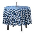 thumbnail image 1 of Vargottam Nappe Ronde Intérieure/extérieure 58 Pouces avec Trou pour Parasol et Fermeture Éclair, Nappe Imperméable, Nappes pour Table de Jardin - Bleu Royal, 1 of 7
