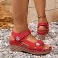 thumbnail image 4 of Viluyesy Wedge Sandals for Womens, Wide Width Open Toe Comfortable Spring Summer Fashion Casual Shoes Red US7.5, 4 of 9