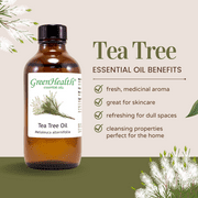 Tea Tree Australia Essential Oil - 1 fl oz (30 ml) Glass Bottle w/ Euro Dropper - 100% Pure Essential Oil by GreenHealth