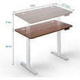 thumbnail image 6 of Electric Standing Desk, 55 x 28 Inches Height Adjustable Dual Motor Stand up Desk Workstation, Full Sit Stand Home Office Table, Whole-Piece Desk Board (White Frame/Brown Walnut Top), 6 of 7