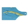 thumbnail image 2 of Wanderlust Cutting Board, Republic of Cuba Modern Geographical Island Atlantic Ocean Illustration, Tempered Glass Cutting and Serving Board, Wine Bottle Shape, Blue White Yellow, by Ambesonne, 2 of 5