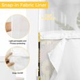 thumbnail image 3 of No Hook Shower Curtains with Snap-in Liner Set, Spring Daisy Waterproof Hotel Style Bathroom Shower Curtain, Botanical Brown Yellow Flowers Oil Painting Breathable Mesh Top Bath Curtains 72''x72'', 3 of 9