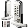 thumbnail image 2 of Elemake Keypad Door Lock, Keyless Entry Door Lock Mechanical Lock with Keypad, Combination Code Locks with Handle, Right Handed Door Lever, Stainless Steel 304 - NOT a Deadbolt, 2 of 4