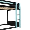 thumbnail image 5 of Mirightone Full over Full Gaming Bunk Bed with Desk and Charging, Wood Gamer Bunk Bed with Storage and LED Light for Adults Teens, Cloud Blue+Black, 5 of 8