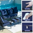 thumbnail image 4 of SKOK 5-Piece Metal Frame Patio Furniture Set with Ottoman & Cushions Navy Blue, 4 of 10
