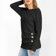 thumbnail image 4 of Loopsun Womens Fall Tops, Long Sleeve T Shirts for Women, Women's Fashion Casual Solid Long Sleeve Round Neck Shirts Top Black, XXL, 4 of 4