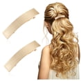 thumbnail image 4 of VONKY 2x Stylish Hair Barrettes Versatile Styling Made With Alloy Easy To Wear Small Rectangular Hair Pin Gold, 4 of 6