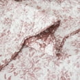 thumbnail image 6 of Lush Decor Peony Toile Reversible Cotton Quilt 3 Piece Set King/ Cal King Rosewood - Floral Quilt - Pink Bedding Set - Scalloped Edge - Coquette Decor, 6 of 10