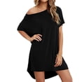 thumbnail image 1 of Camisetas Sueltas para Mujer Camisa Corta para El Hogar Mini Vestidos Tops,S, 1 of 6