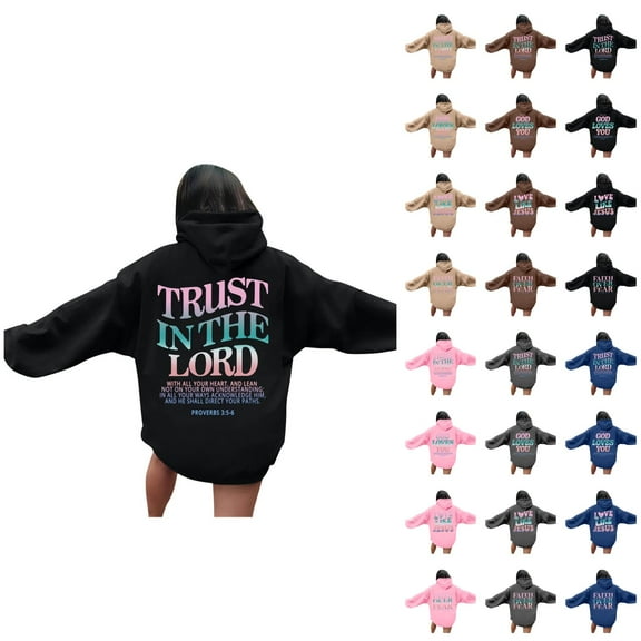 Womens Hoodie 2025 Christian Hoodies Y2K Graphic Hoodies with Pockets Hooded Sweatshirt Hoodie Women Pullover