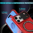 thumbnail image 2 of Case for iPhone 17 Pro, with Sliding Camera Cover & Ring Kickstand, Military Grade Drop Protective Hybrid Shockproof Anti-fall Phone Case Cover for iPhone 17 Pro, Red, 2 of 6