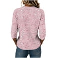 thumbnail image 6 of Juesizh T Shirts for Women Plus Size Crew Neck Shirts Trendy Loose Print 3/4 Sleeve Pullover Tee Shirts, S-5XL, 6 of 8