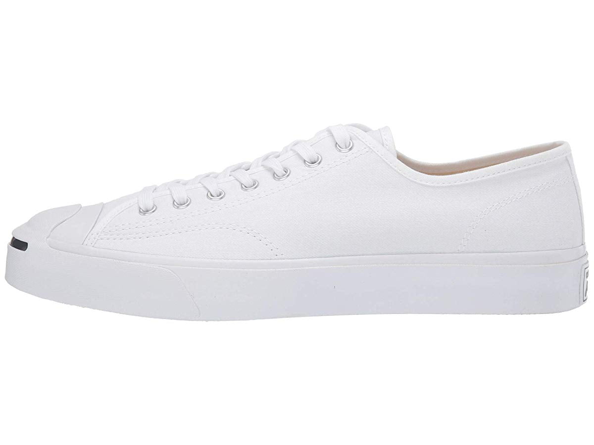 Converse Jack Purcell Canvas Sneakers, White/White/Black, 13 US