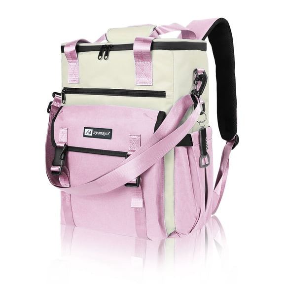 Backpack Cooler for Women, AYAMAYA Stylish 36 Cans Leakproof Soft Cooler Backpack, Waterproof Insulated Lunchbox for Camping Beach Work Picnic Travel, Pink