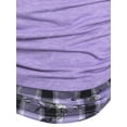 thumbnail image 4 of Camiseta Cuello Redondo a Cuadros Tamaño Plus Rosegal Camisetas tallas grandes, 4 of 5