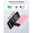 thumbnail image 3 of Power bank portátil Nusyddy de 10000 mAh y 22.5 W, rosa, 3 of 9