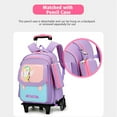 thumbnail image 4 of IvyH Rolling Backpack,Large Cartoon Wheeled Backpack Fashion Rolling Schoolbag with Pen Case,Pink Unicorn, 4 of 8
