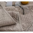 thumbnail image 5 of KASENTEX Coverlet Quilt Set-Pre Washed-Luxury Microfiber Soft Warm Bedding-Solid Colors Bedspread-Contemporary Floral Design, QUEEN + 2 Standard Shams, CAMEL, 5 of 8