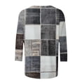 thumbnail image 4 of Mingw Plus Size Womens Clothes Women Checkered Casual Printed Round Neck Three Quarter Sleeve 3/4 Sleeve T-shirt Loose, 4 of 5