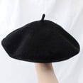 thumbnail image 2 of Visland Vintage Women Girl Autumn Winter Solid Color Warm Woolen Beret Hat Cap Gift, 2 of 2