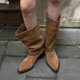 thumbnail image 2 of QQAMB Boots for Women Western Flock Cowboy with Belt Buckle and Chunky Heel for A Stylish Fall Winter Look, 2 of 8