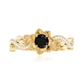 thumbnail image 5 of Rosec Jewels Natural Black Onyx Flower Engagement Ring for Women - Black Onyx Diamond Ring - AAA Quality - with Jewelry Box, 10K Yellow Gold, US 5.50, 5 of 9