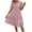 Pink, variant on Nxznwn Women's Summer Dresses Lace Eyelet Short Sleeve Crewneck Tiered Midi Dress Ruffle Hem Babydoll Short Dress